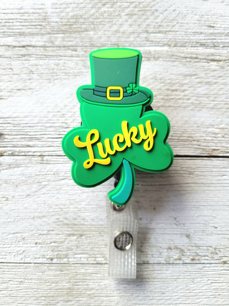 Lucky Shamrock Retractable Badge Reel