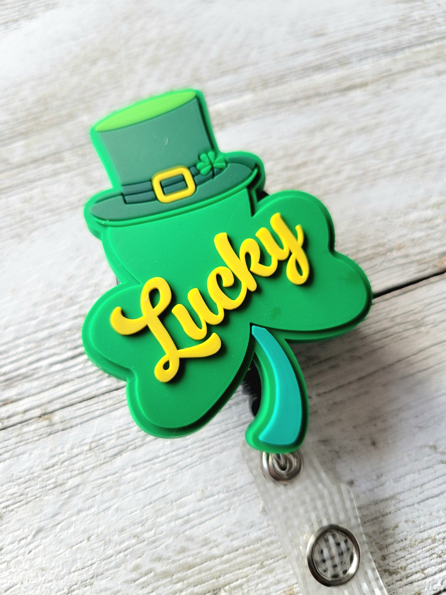 Lucky Shamrock Retractable Badge Reel