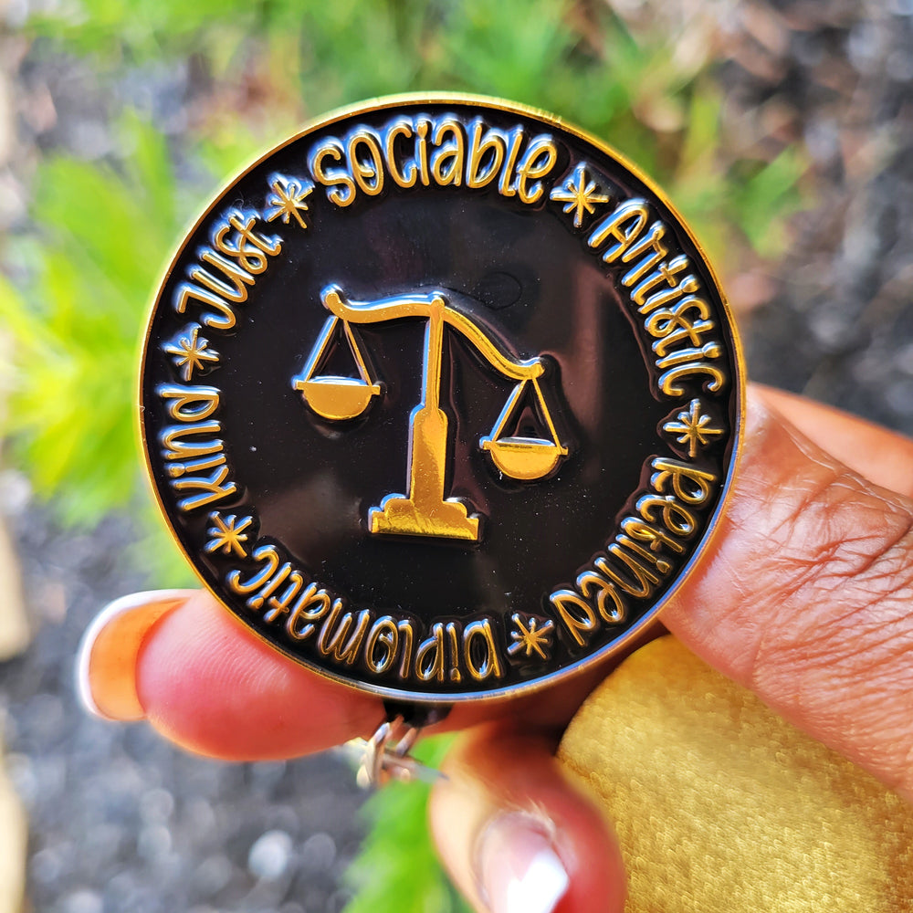 Libra the Scales Zodiac Badge