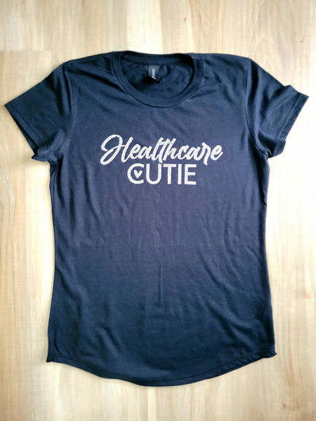 Healthcare Cutie Clear Custom Rhinestone Tee